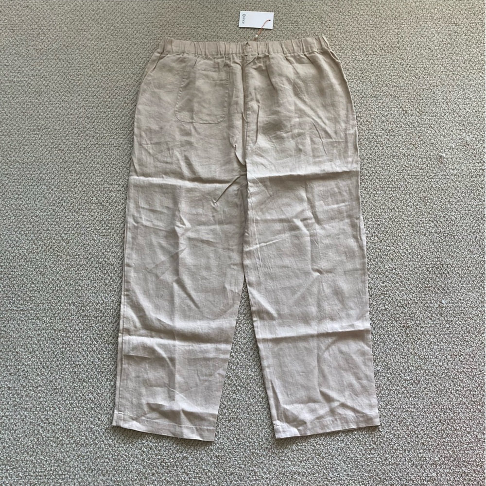 NEW Quince 100% European Linen Pants Trousers Size Large Flax Beige Tan NWT - Picture 14 of 16